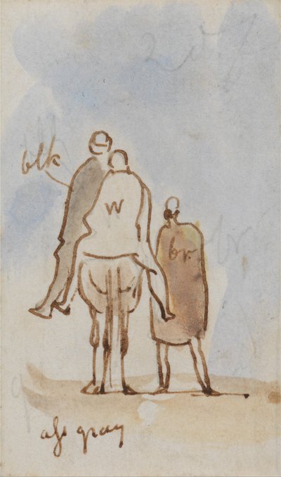 Studio di figure e un cammello da Edward Lear